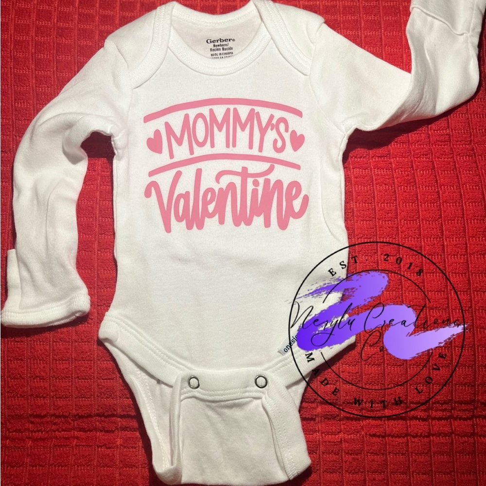 Custom Mommy Valentine Baby Onesie